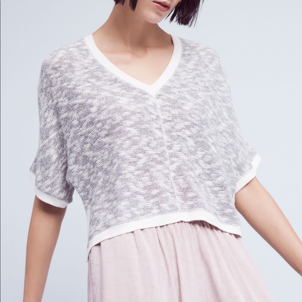 Saturday Sunday Theo Cropped Jumper Blue anthro xs Anthropologie
